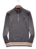 burberry logo sweat hommes femmes pull stand collar zipper dark grey